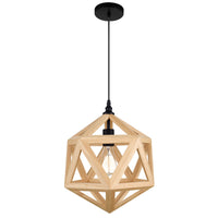 Lante 1 Light Black Pendant Wood Pendant