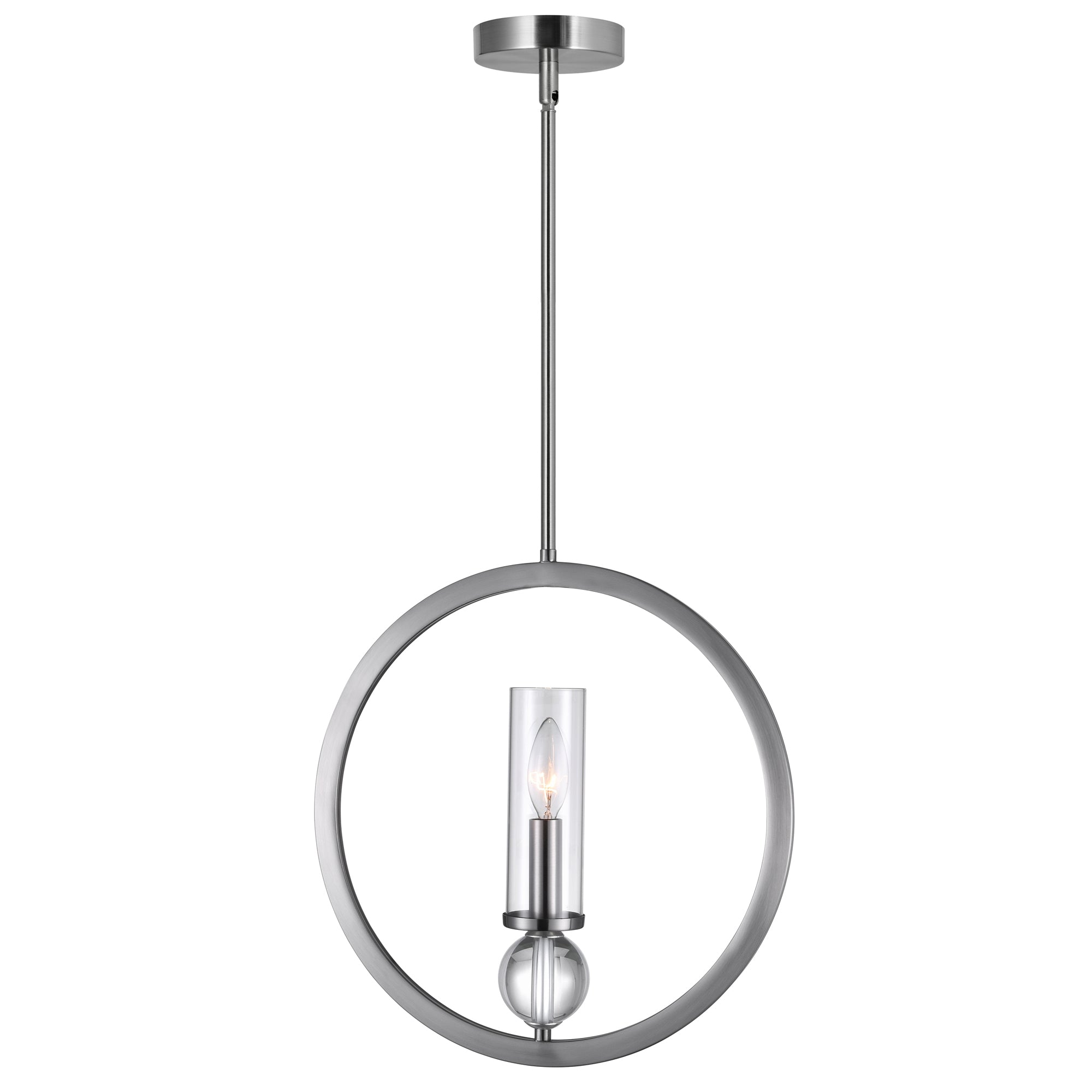 Elton 1 Light Satin Nickel Pendant