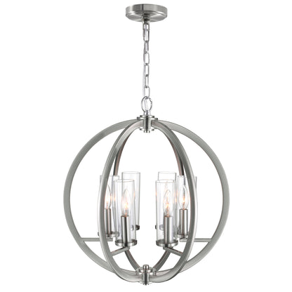 Elton 6 Light Satin Nickel Chandelier