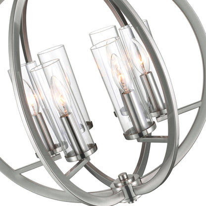 Elton 6 Light Satin Nickel Chandelier