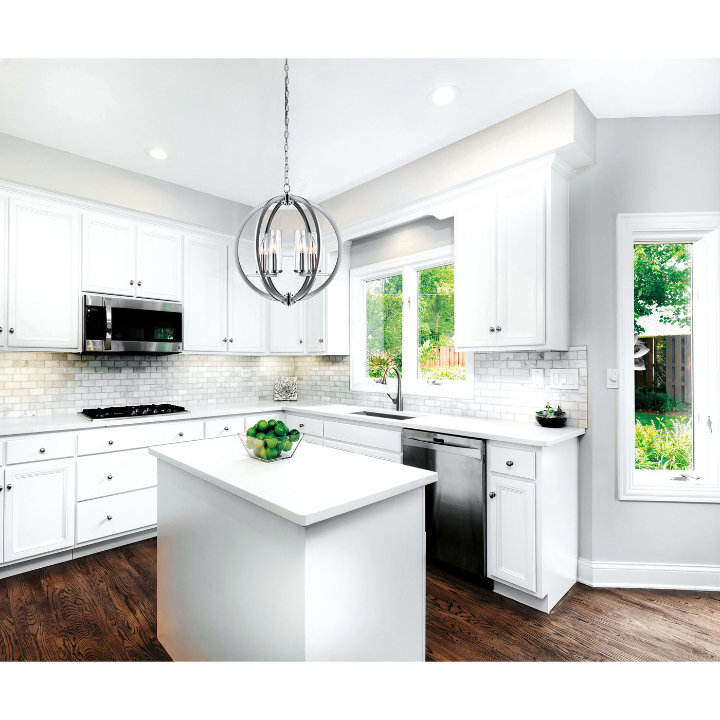 Elton 6 Light Satin Nickel Chandelier