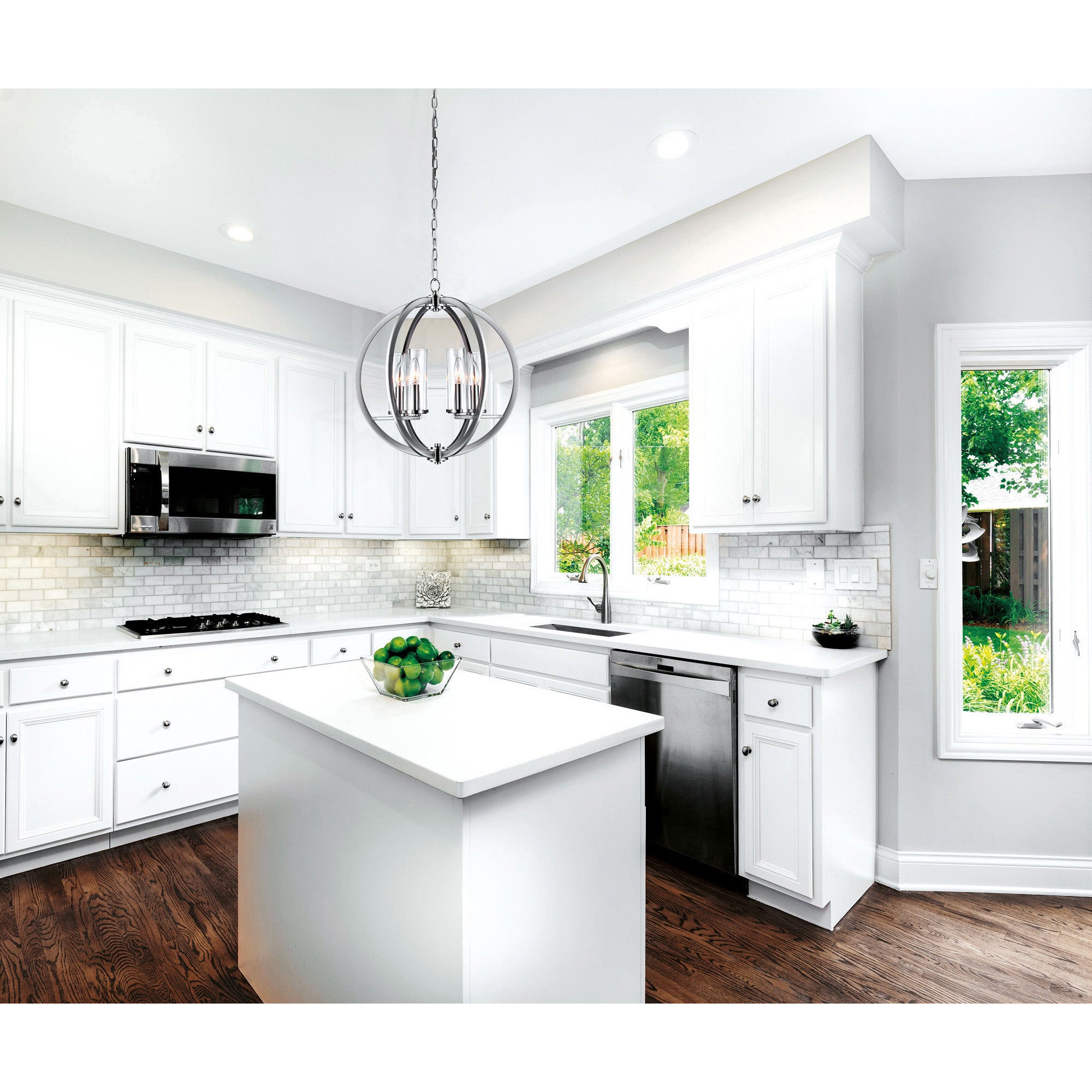 Elton 6 Light Satin Nickel Chandelier