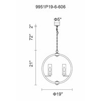 Elton 6 Light Satin Nickel Chandelier