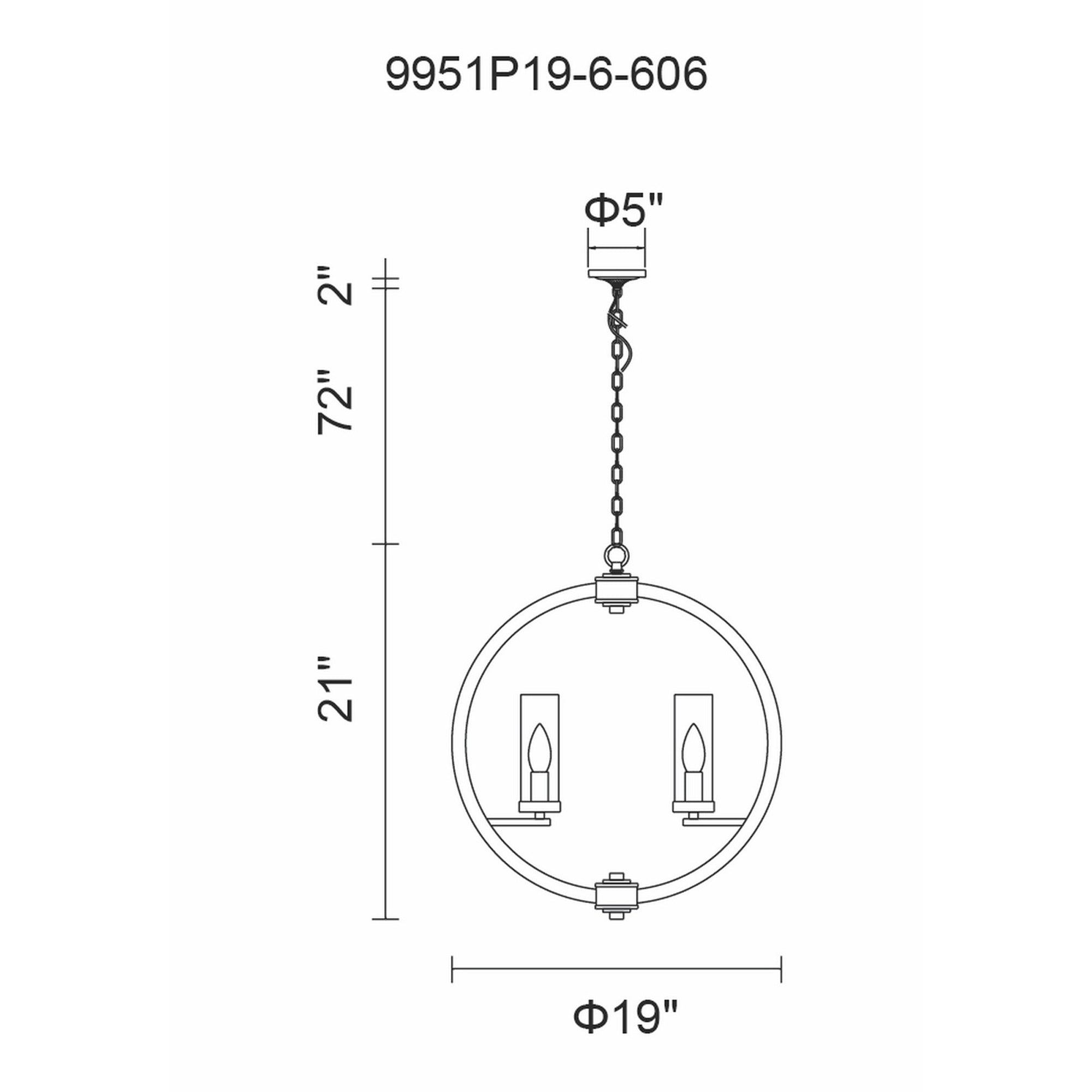 Elton 6 Light Satin Nickel Chandelier