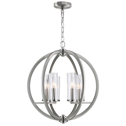 Elton 6 Light Satin Nickel Chandelier