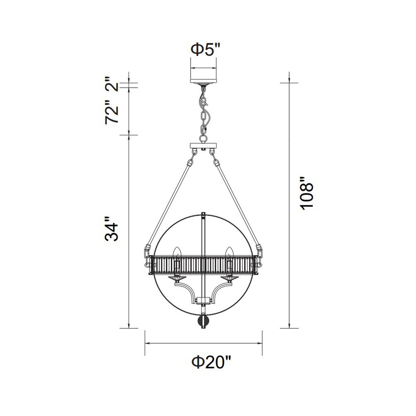 Arkansas Chandeliers Black 4 Light