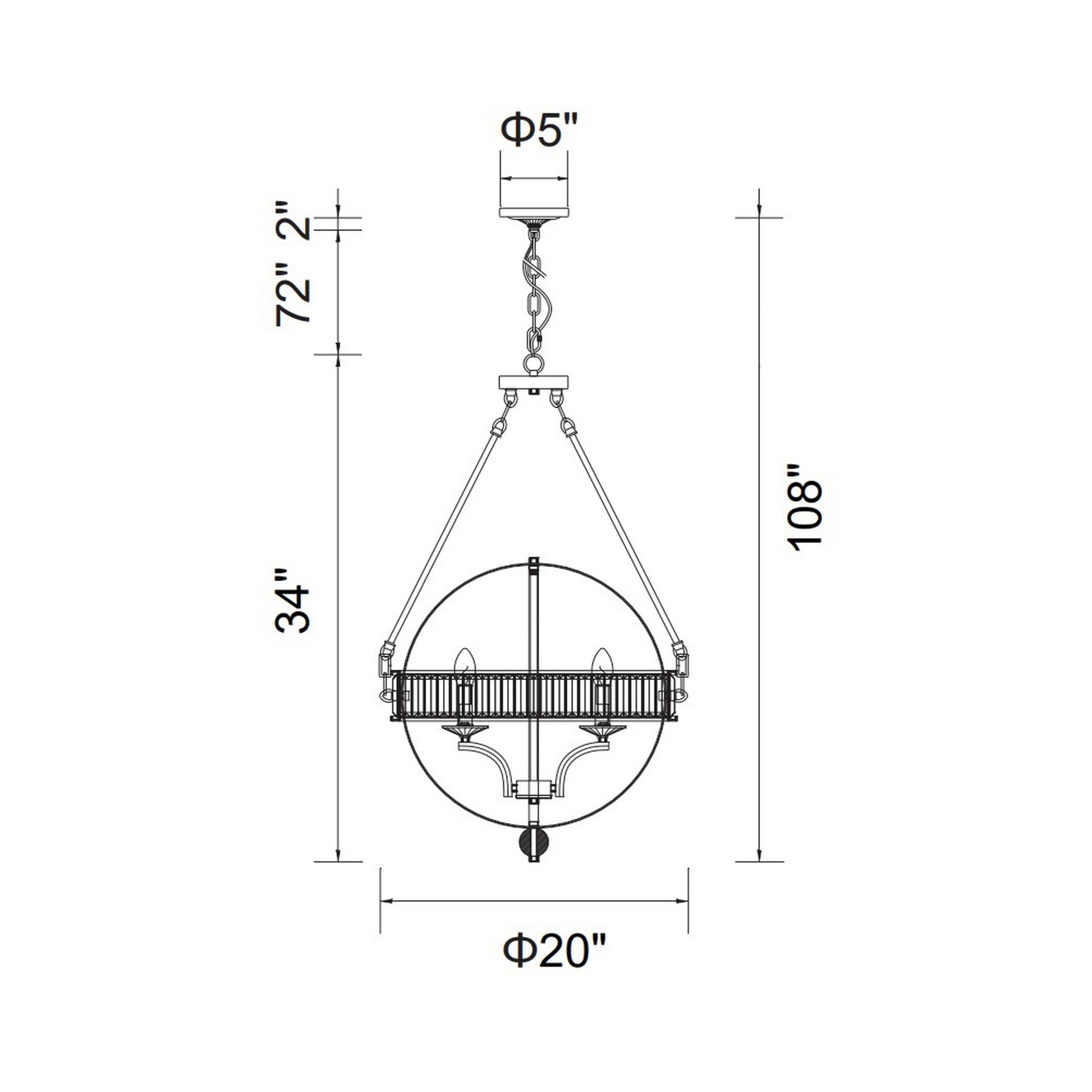 Arkansas Chandeliers Black 4 Light