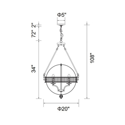Arkansas Chandeliers Black 4 Light