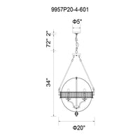 Arkansas Chandeliers 4 Light Chrome Finish