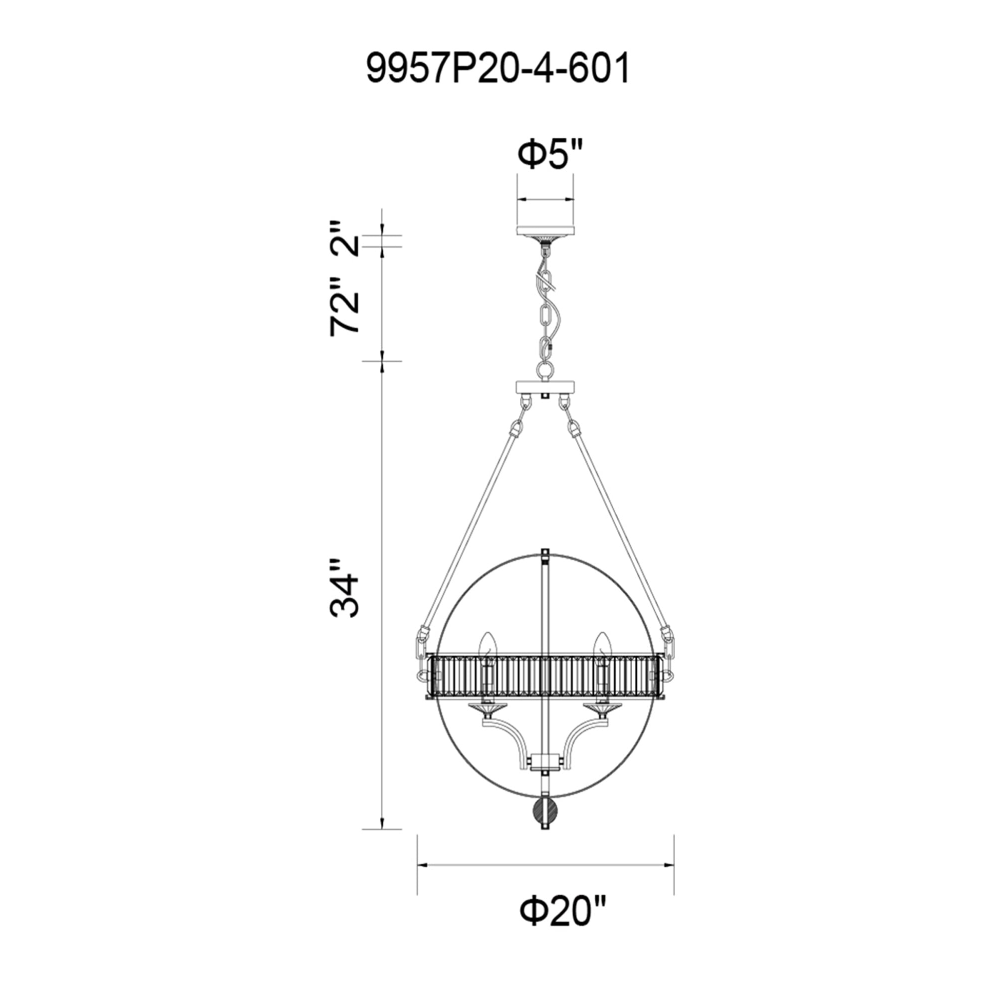Arkansas Chandeliers 4 Light Chrome Finish
