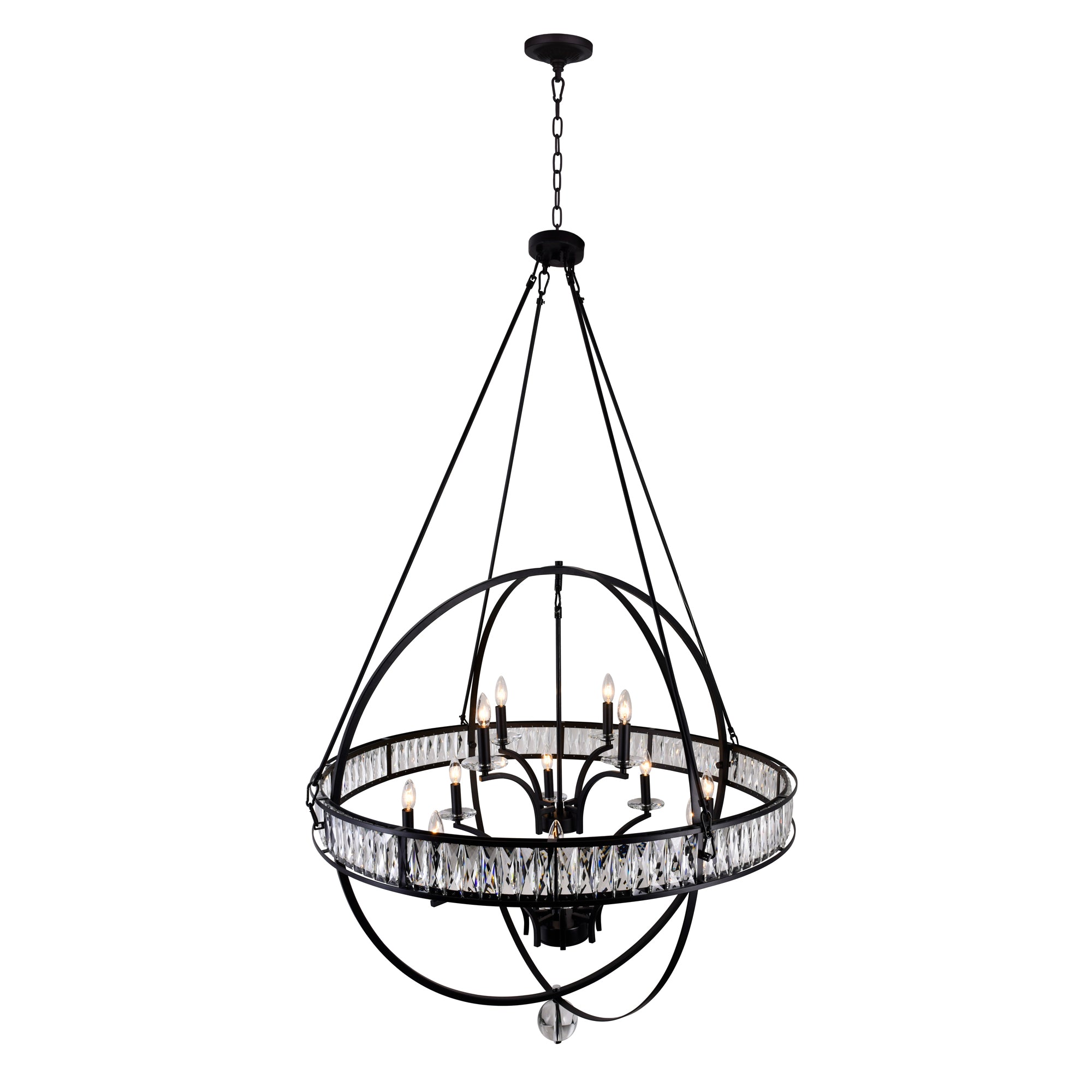 Arkansas Chandeliers 12 Light Black Finish
