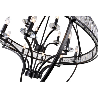 Arkansas Chandeliers 12 Light Black Finish