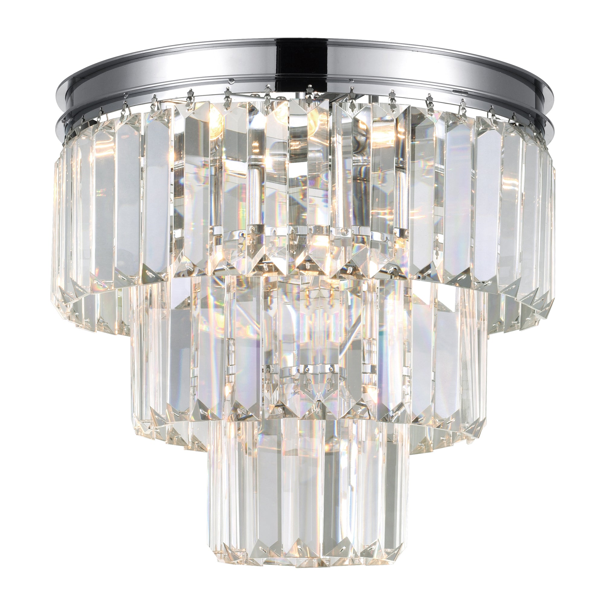 Weiss 8 Light Chrome Flush Mount