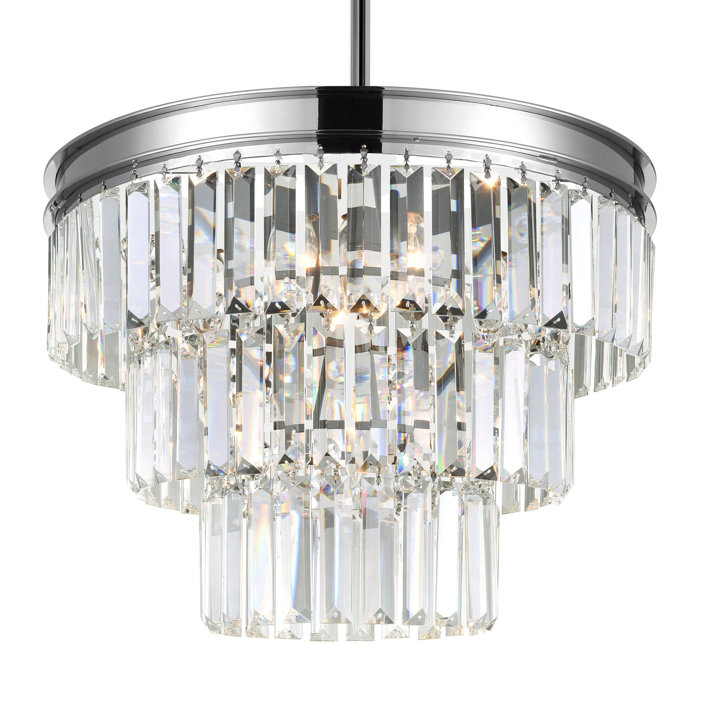 Weiss Chandeliers 5 Lights Chrome Crystal