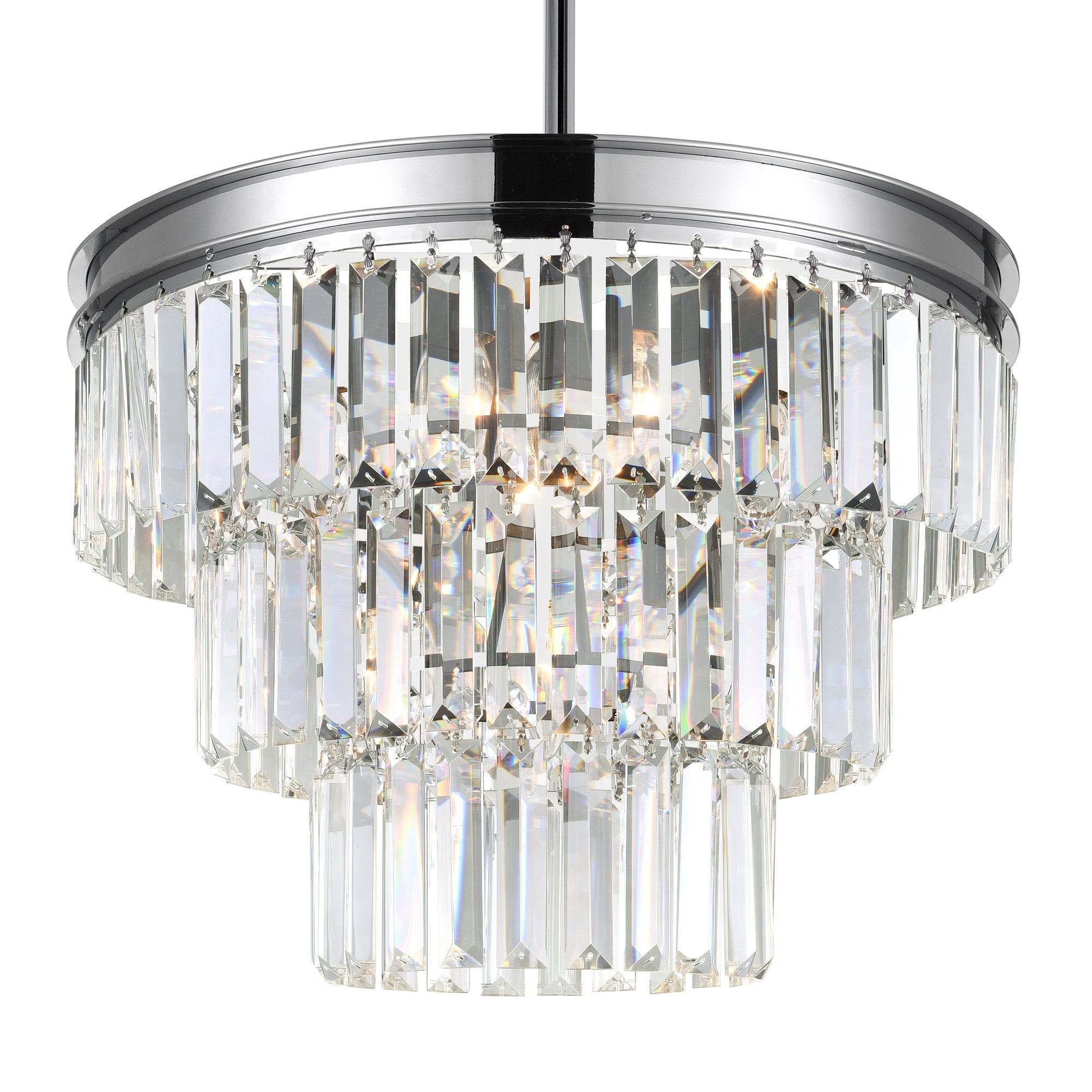 Weiss Chandeliers 5 Lights Chrome Crystal