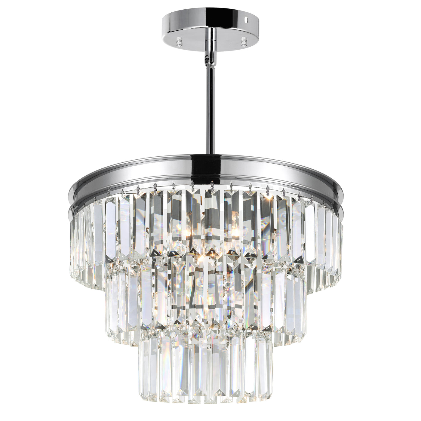 Weiss Chandeliers 5 Lights Chrome Crystal