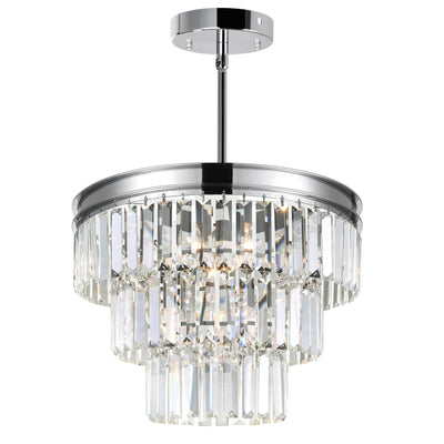 Weiss Chandeliers 5 Lights Chrome Crystal