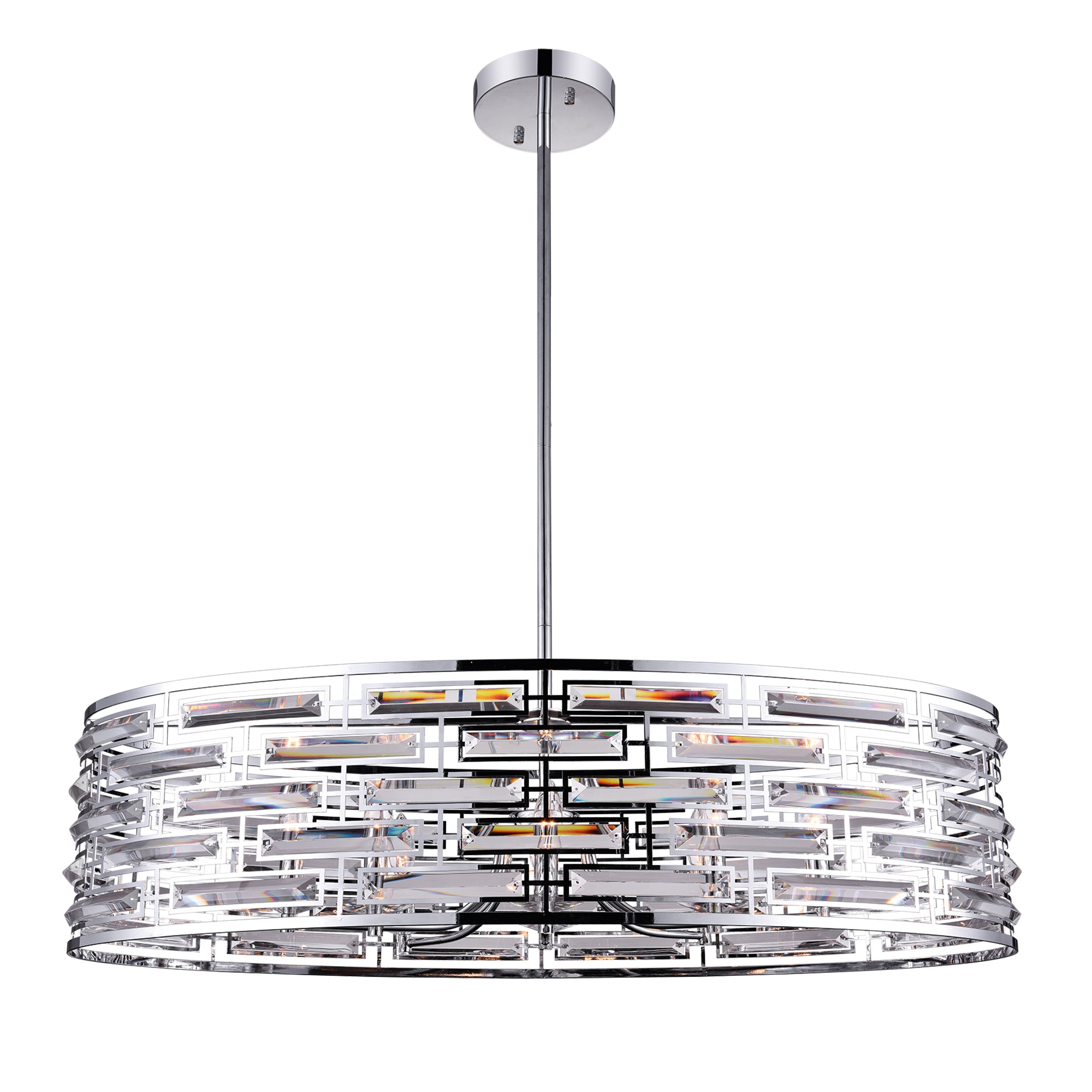 Petia 8 Light Chrome Shade Light Island Chandelier