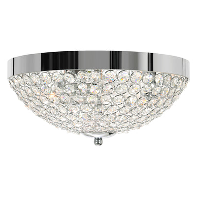 Globe 3 Light Chrome Flush Mount
