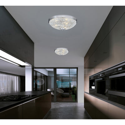 Globe 6 Light Chrome Flush Mount