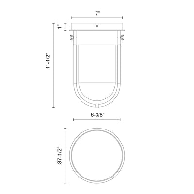 Cyrus 8-in Steel Flush Mount