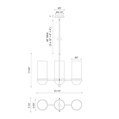 Cyrus 24-in Steel Linear Pendant