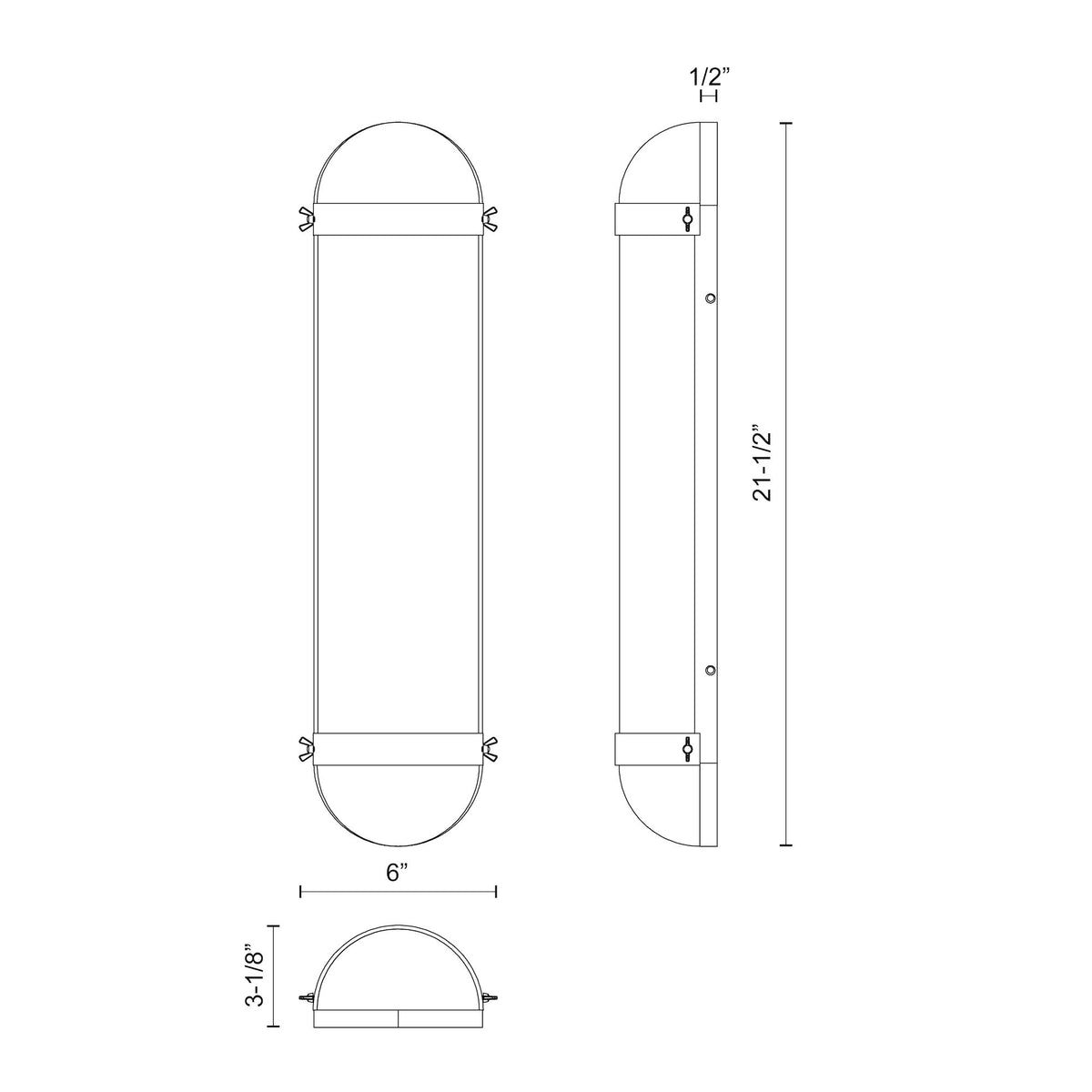 Cyrus 6-in Steel Vanity Light
