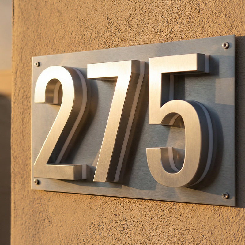 Backlit LED Bronze Lighted House Numbers - 5000K Illuminated