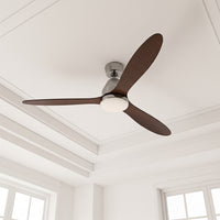 56 Inch 1 Light LED DC Smart Indoor Outdoor Chrome Fan with Koa Blades and Remote