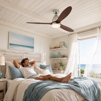 56 Inch 1 Light LED DC Smart Indoor Outdoor Chrome Fan with Koa Blades and Remote