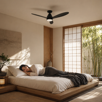 56 Inch 1 Light LED DC WiFi Indoor Outdoor Smart Fan in Black with Remote
