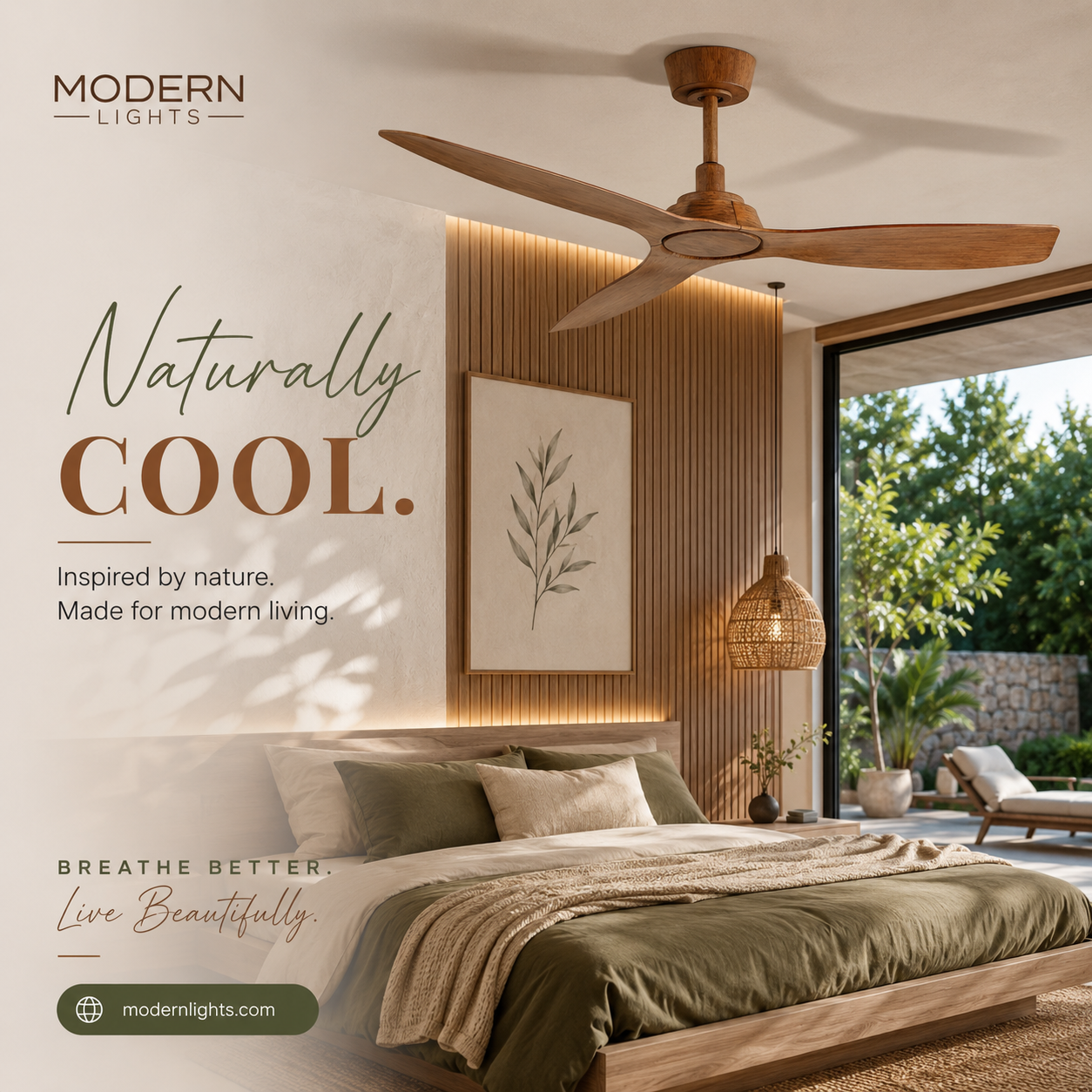 52 Inch Indoor Outdoor DC Fan in Dark Koa with Remote