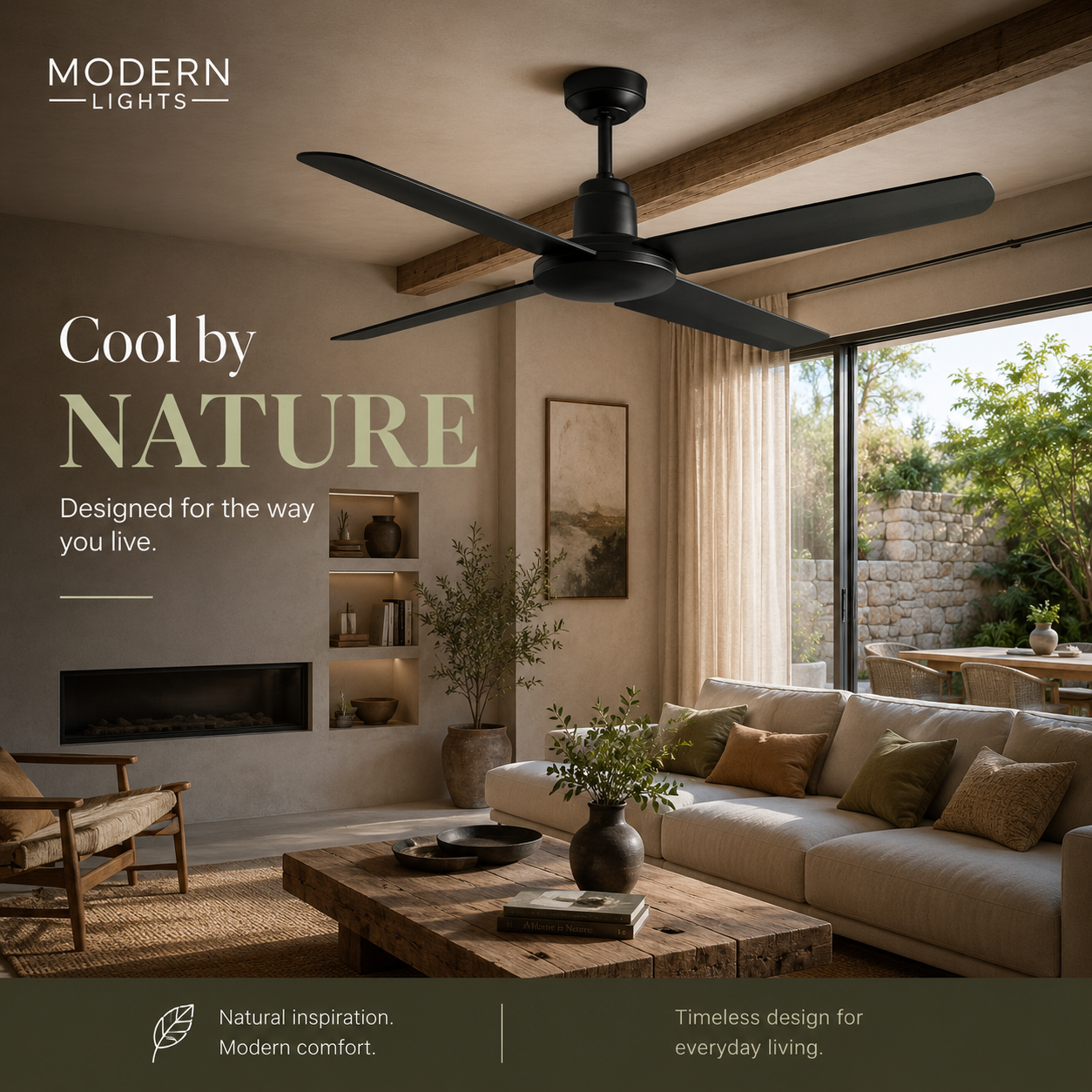 52 Inch IP55 Wet Rated Black Fan with Remote
