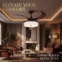 Fraser 48 Inch 3 Light Bronze Fan with Retractable Blades