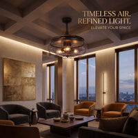 Industri 48 Inch 3 Light Bronze Ceiling Fan with Retractable Blades