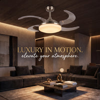 EVO2 48 Inch 3 Light Chrome Fan with Retractable Blades