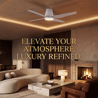 Aria Hugger 52 Inch White Fan with 1 Light and Remote