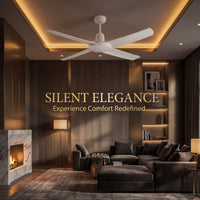 52 Inch IP55 Wet Rated White Fan with Remote