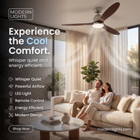 56 Inch 1 Light LED DC Smart Indoor Outdoor Chrome Fan with Koa Blades and Remote