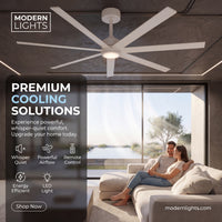 Atlanta 72 Inch White Fan with LED Light and Remote