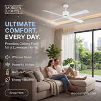 52 Inch DC White Fan with Remote