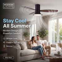 52 Inch 1 Light LED Indoor Outdoor Bronze Ceiling Fan with Remote