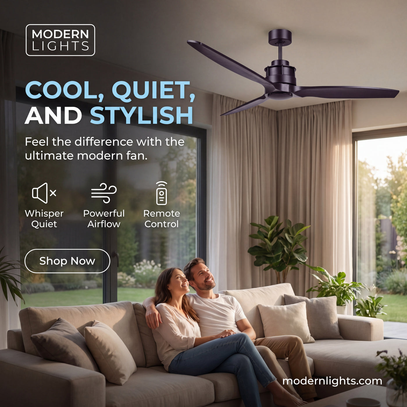 Akmani 60" DC Fan Black w/Black Wood Blades (Remote Included)