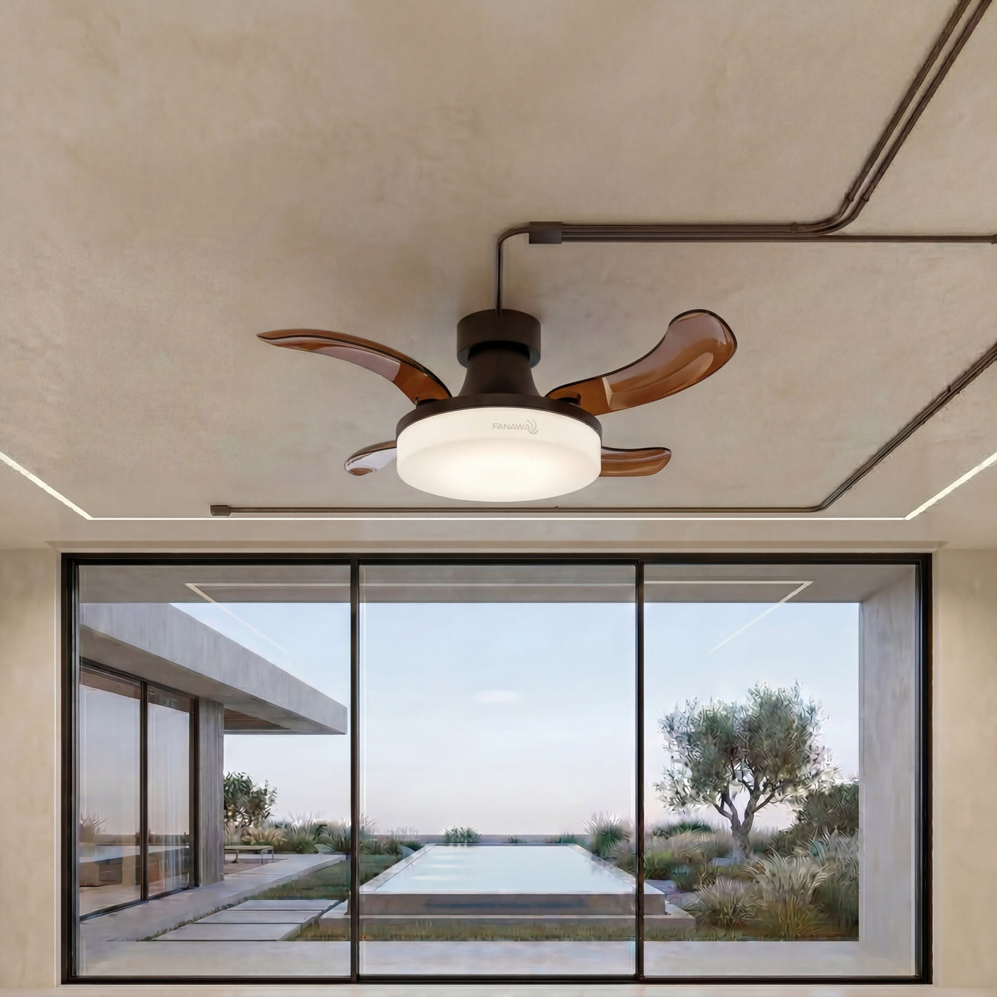 36 Inch Oil Rubbed Bronze Retractable Blade Ceiling Fan