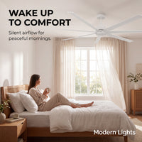 Atlanta 72 Inch White Fan with LED Light and Remote