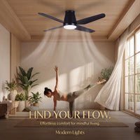 Aria Hugger 52 Inch Black Fan with 1 Light and Remote