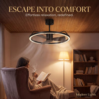 28 Inch 1 Light LED DC Black Fan with Remote