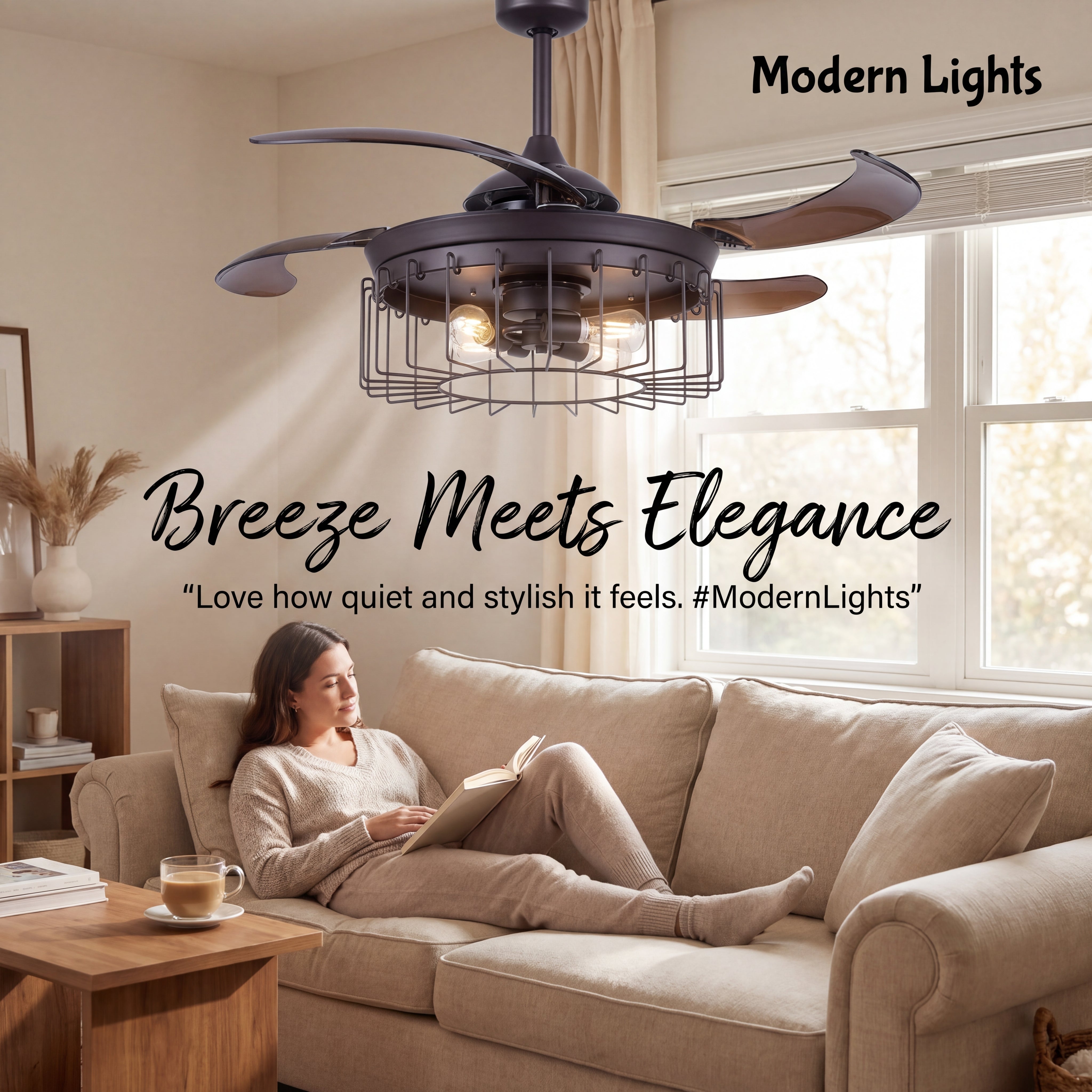 48 Inch Oil Rubbed Bronze Retractable Blade Ceiling Fan