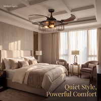 48 Inch Oil Rubbed Bronze Retractable Blade Ceiling Fan