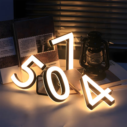 Contemporary Lighted House Numbers – Custom Metal Address Sign for Homes & Offices